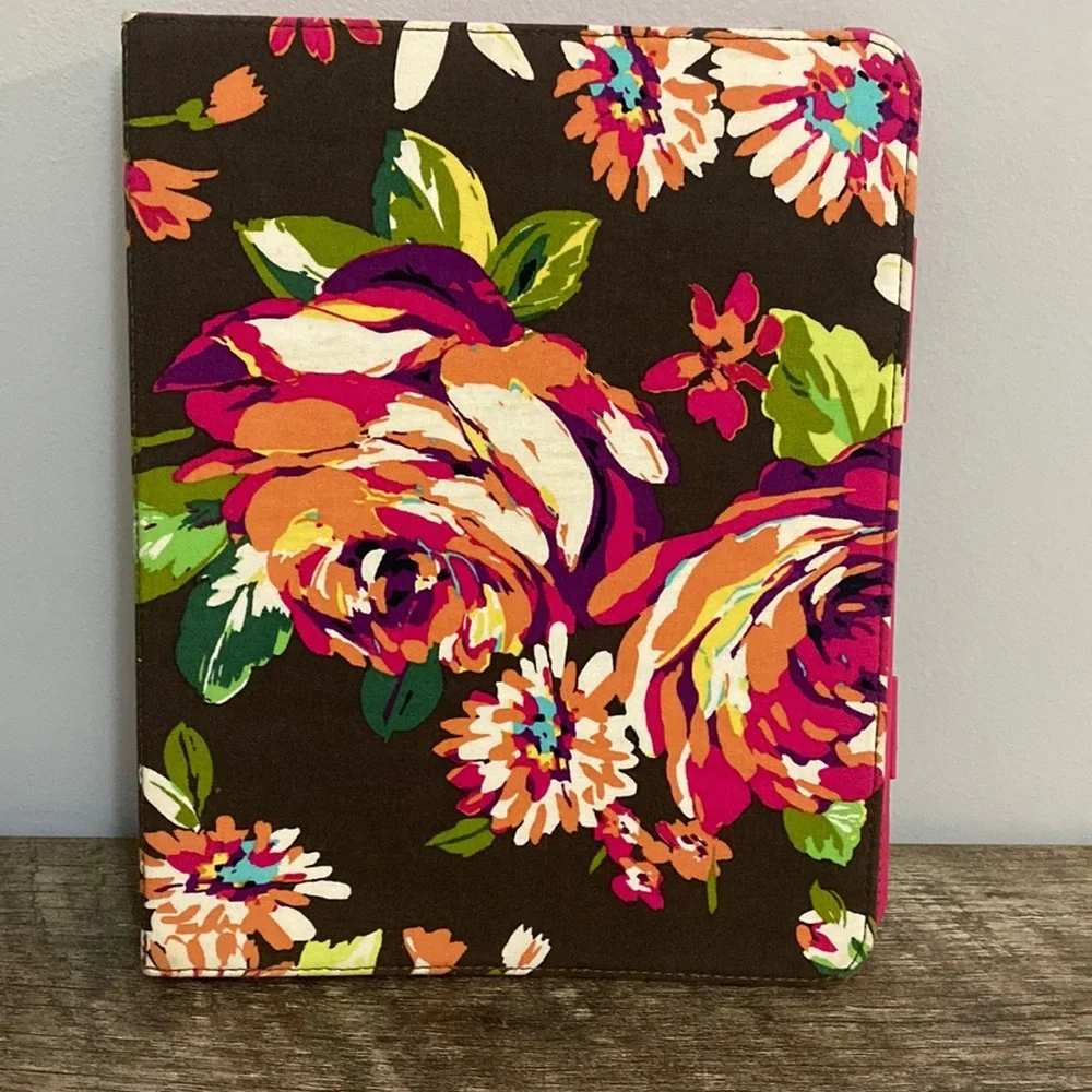 Vera Bradley IPAD case brown floral pink interior